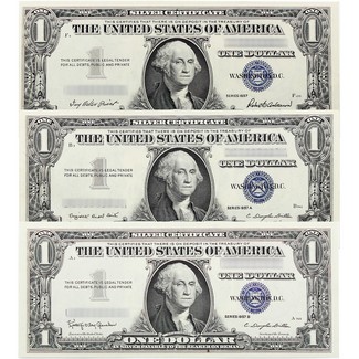 1957 $1 Silver Certificate Trio
