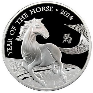2014 UK Lunar Year Of The Horse 1oz Silver Proof OGP