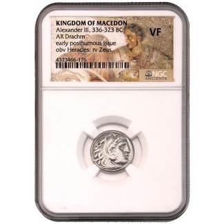 Alexander The Great 336-323 BC Ancient Silver Drachm NGC Very Fine