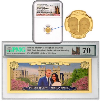2018 $5 Cook Islands Royal Wedding Coin & Currency Set