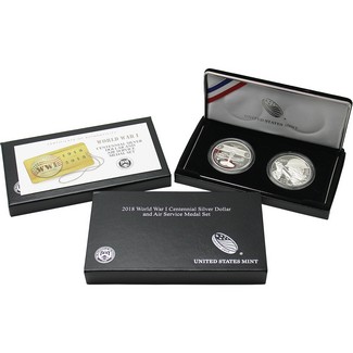 2018 WWI Centennial Air Service Silver Coin & Medal Set OGP
