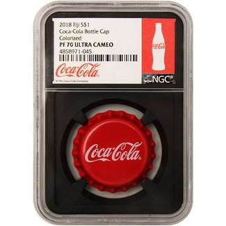2018 Silver Coca-Cola® Bottle Cap NGC PF70 Ultra Cameo Black Core