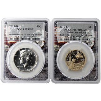 2019 Rocketship Set PCGS 70/68 PL First Day Issue Moon Frame