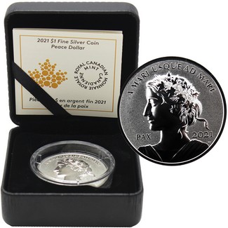 2021 Canada Peace Dollar UHR 1 oz Silver Reverse Proof $1 Coin GEM Proof OGP