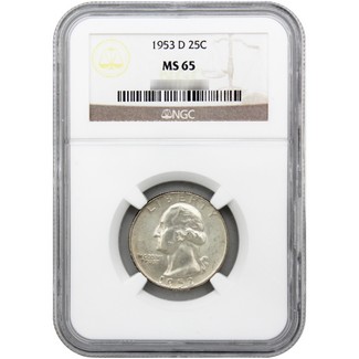 1953 D Washington Quarter NGC MS65