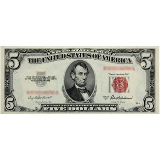 Series 1953 $5 Red Seal Legal Tender Note Crisp Uncirculated Condition