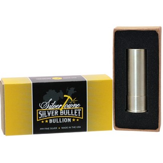 5oz Silver Bullet 12 Gauge Shotgun Shell Replica