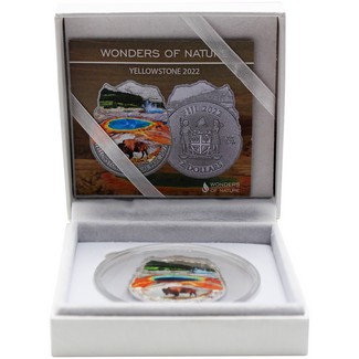 2022 $2 Wonders of Nature Yellowstone National Park 1oz Silver Colorized BU Coin