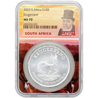 2023 South Africa Silver Krugerrand NGC MS70 NGC Kruger Core