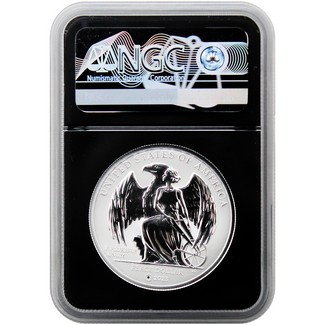 2023) Smithsonian 2oz Silver 1921 Weinman Peace Dollar UHR Rev