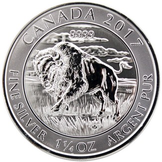 2017 $8 Royal Canadian Mint 1.25oz Silver Buffalo Brilliant Uncirculated
