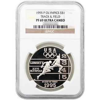 1995 Proof Olympic Track & Field Commem Dollar NGC PF69 UC