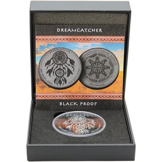 2024 $1 Proof Oglala Lakota Sioux Nation Special Release 1oz Black Silver Dreamcatcher OGP