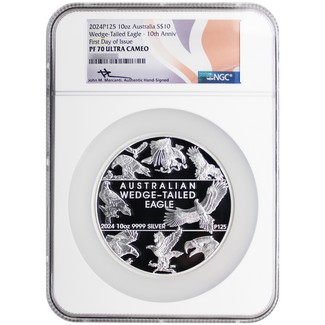 横浜銀蝿　10th anniversary 6cd final count10 2024 P125 $10 Proof Australia 10oz Silver Wedge Tailed Eagle 10th