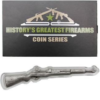 2024 10,000 Francs Chad History's Greatest Firearms Series 2oz Antiqued Silver Ultra High Relief M1 Garand Rifle Coin
