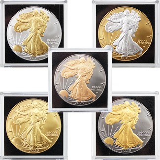 2025 Gilded Silver Eagle BU 5pc Type Set