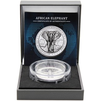 2025 $2 NIUE 1oz Antiqued Silver Ultra High Relief African Elephant Coin BU Condition OGP