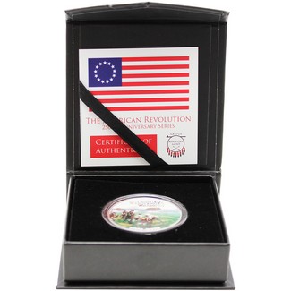 2025 $1 Proof 250th American Revolution Series 1oz Colorized Silver The Battle of Lexington & Concord Coin