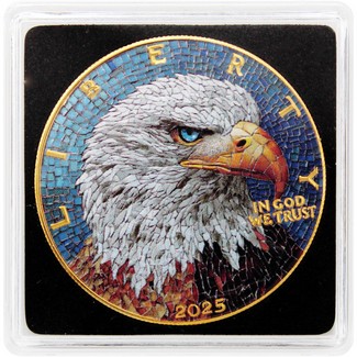 2025 Gilded Silver Eagle Mosaic Series Bald Eagle Coin