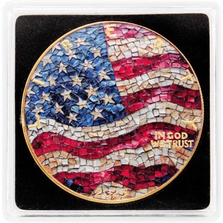 2025 Gilded Silver Eagle Mosaic Series U.S. Flag Coin