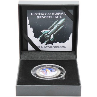 2025 2 Cedis Ghana 1oz Colorized Titanium Space Shuttle Program Coin