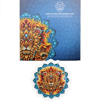 2023 $5 Solomon Islands 2oz Colorized Silver Lion of the 5th Chakra Prooflike Coin OGP