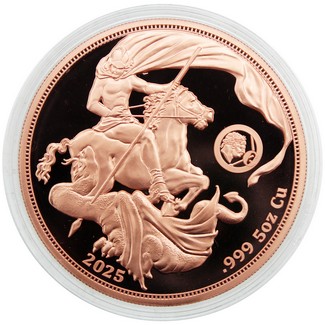 2025 5 Cedis Ghana 5oz Copper High Relief St. George & the Dragon 2025 5 Cedis Ghana 5oz Copper High Relief St. George & the Dragon