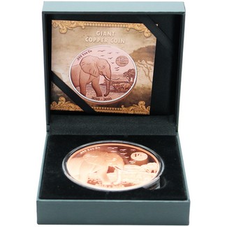 2025 $1 Liberia 15th Anniversary 5oz Copper Elephant Prooflike Coin OGP