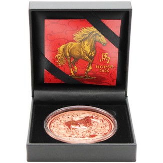 2026 $1 Liberia 5oz Copper High Relief Lunar Year of the Horse Coin OGP