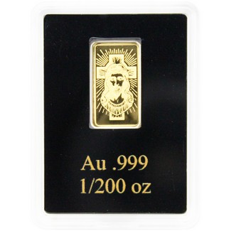 2026 $20 Liberia 1/200oz Gold Portrait of Jesus Prooflike Ingot in Velvet Pouch
