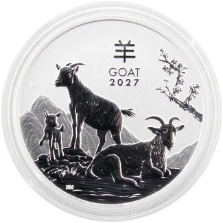 2027 P $1 Australia Lunar Series III 1oz Silver Year of the Goat BU Condition