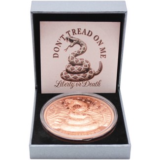 2026 $1 Liberia 5oz Copper High Relief Don't Tread on Me BU Coin OGP