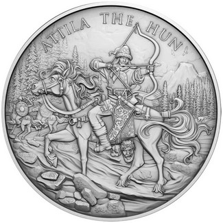 Attila the Hun Legendary Warriors Series 1oz .999 Silver Medallion