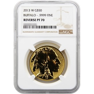 2013 W $50 Reverse Proof Gold Buffalo NGC PF70 Brown Label