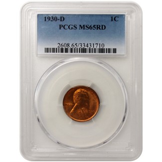 1930-D Lincoln Cent PCGS MS-65 RD