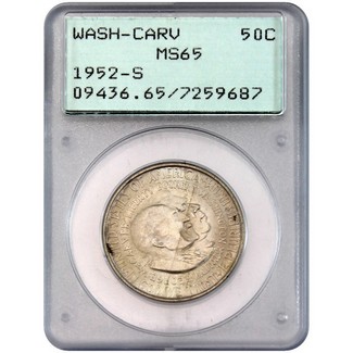 1952-S Washington/Carver Commem Half Dollar PCGS MS-65