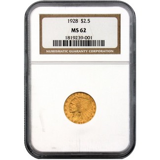 1928 $2.5 Gold Indian NGC MS-62