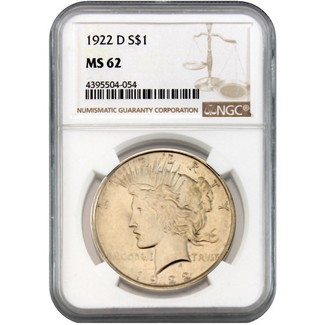 1922-D Peace Dollar NGC MS-62