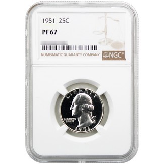 1951 Proof Washington Quarter NGC PF67