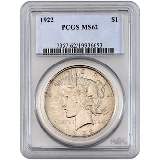 1922 Peace Dollar PCGS MS-62