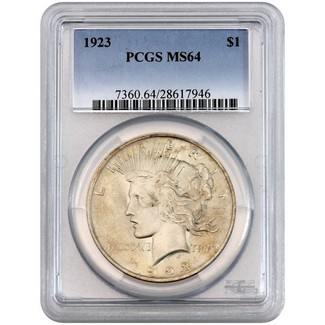 1923 Peace Dollar PCGS MS-64