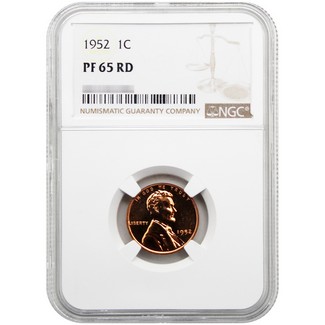 1952 Proof Lincoln Cent NGC PF65 RD