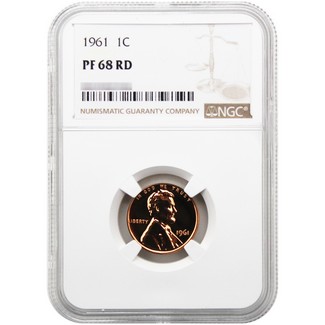 1961 Proof Lincoln Cent NGC PF68 RD