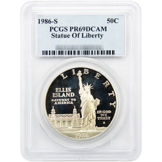 1986 S Proof Statue of Liberty Commem Dollar PCGS PR69 DCAM