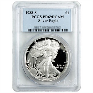 1988 S Proof Silver Eagle PCGS PR69 DCAM