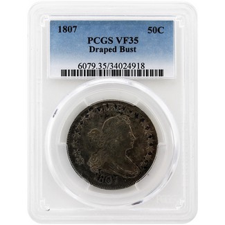 1807 Draped Bust Half Dollar PCGS VF-35