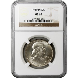 1959-D Franklin Half Dollar NGC MS-65