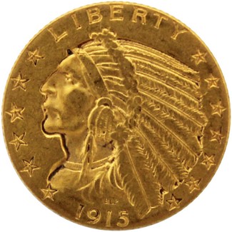 1915 $5 Gold Indian XF/AU