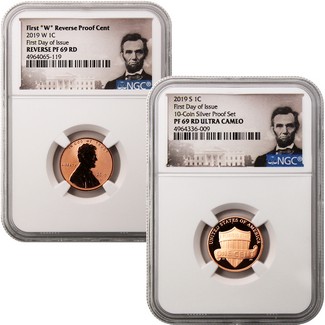 2019 Proof and Reverse Proof Lincoln Cent 1st Day NGC 69 Duo