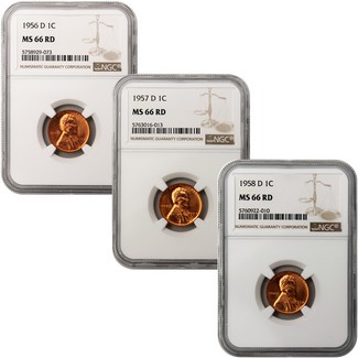 The Last Three Denver Lincoln Cents NGC MS-66 RD